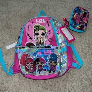4 PC Set: Lanyard With ID Holder, 3d Molded Zip Case, Backpack, Lunchkit